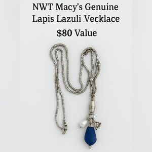 NWT Macy’s Genuine Lapis Lazuli Necklace | $80 Value